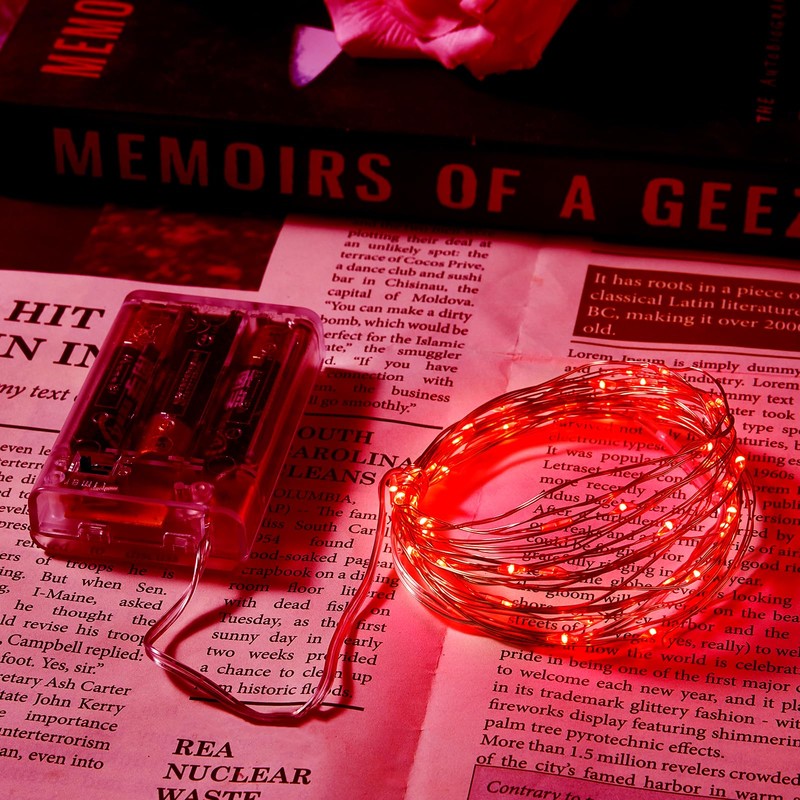 Ariceleo Upgraded LED Fairy Lights, 2 Pack 16ft Red with