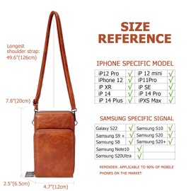 myfriday Small Crossbody Cell Phone Bags for Women, Leather Shoulder Handbags and Purses with 6 Card slots