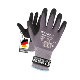 Trevendo® Super Tech Flex Nylon Knitted Work Gloves Black/Grey Size 9 12 Pairs