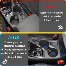 LOCOY Center Console Liner for Subaru Crosstrek Accessories 2024 2025 2026, for Impreza Cup Holder Mat, Coaster Trim, Non-Slip Dust Interior, Door Slot Pad, Rubber Decoration Insert (20pcs, Blue)