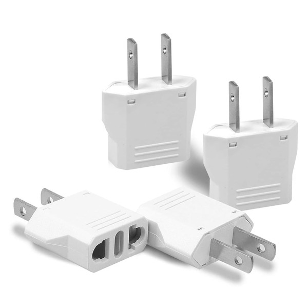 4 Pack of European to US Plug Adapter, Plug Converter,