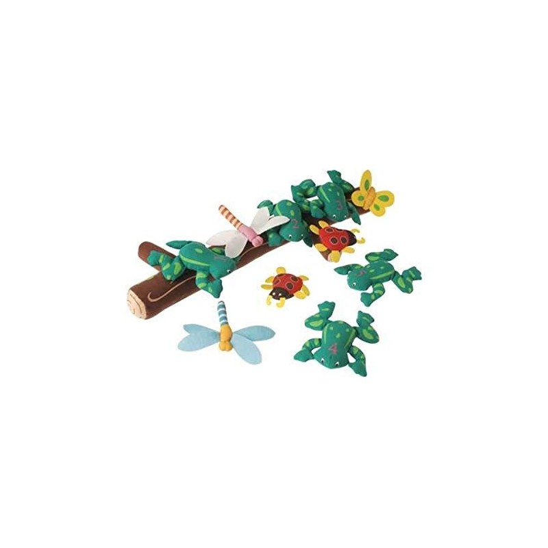 Constructive Playthings Five Green and Speckled Frogs Book Prop Set,