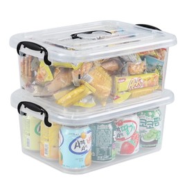 Taysisiter 8 Quart Clear Plastic Stroage Latch Bins, Plastic Storage Boxes with Handles, 2 Packs