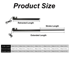 50mm Linear Actuator, DC 12V Internal Limit Switch Micro Electric Actuator Controller for Machinery Industrial Agriculture, Black, Stroke 50mm-4mm/s-1500N