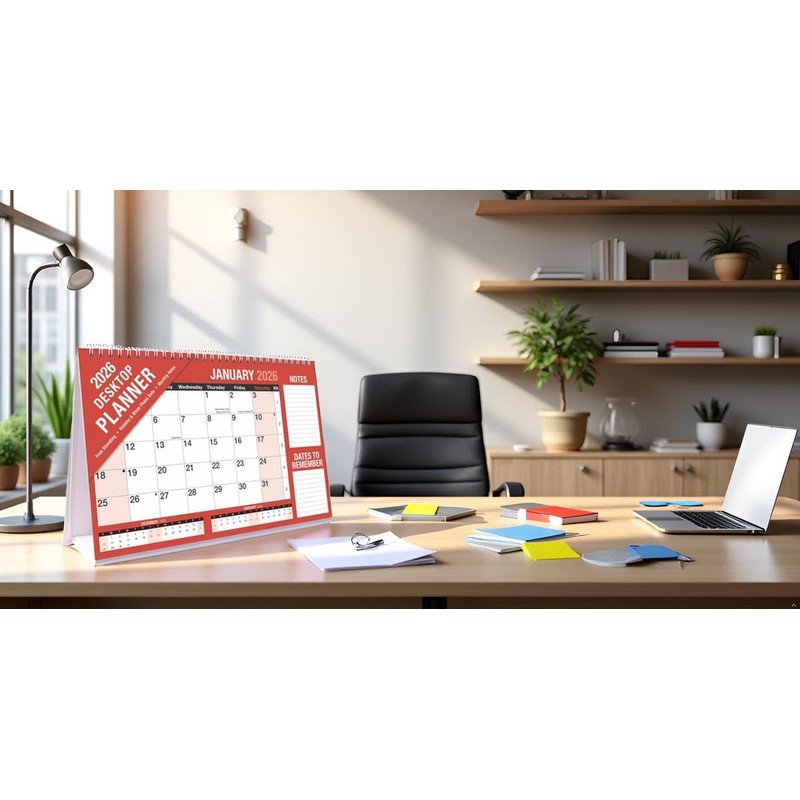2026 LARGE STAND UP DESK TOP MONTH TO VIEW PLANNER