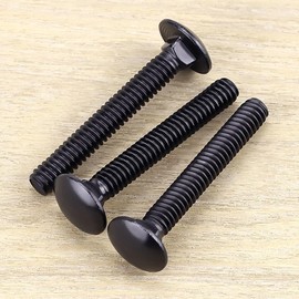 5/16-18 x 1-1/2" Black Steel Carriage Bolts, 304 Stainless Steel 18-8, Round Domed Head Square Neck Carriage Bolts Screws, Coarse Thread UNC, 10 PCS