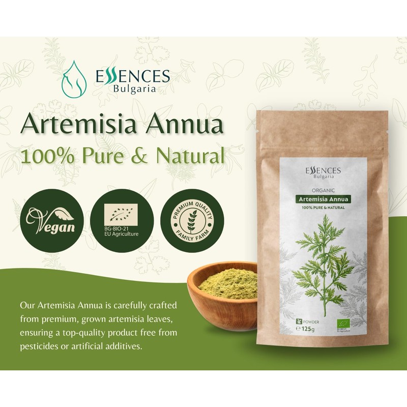 Organic Annual Mugwort Fine Cut Artemisia Annua - Powder, 125