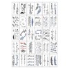 Tattoo Henna Lettering Tattoo Sticker Emotion 30 Piece Set, Mixed Colors, 1 Piece / 문신 헤나 레터링 타투 스티커 감성 30종 세트, 혼합색상, 1개