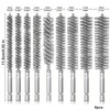 9Pcs Stainless Steel Wire Bore Brushes, Wire Brushes Drills Set