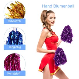 Pack of 14 Cheerleading Pom Poms, Cheerleading Pompoms, Cheerleading Pompoms, Cheerleading, Pompoms, Cheerleaders, Used for Sports Events, Dance, Night Party, Ball Games, Carnival Parties