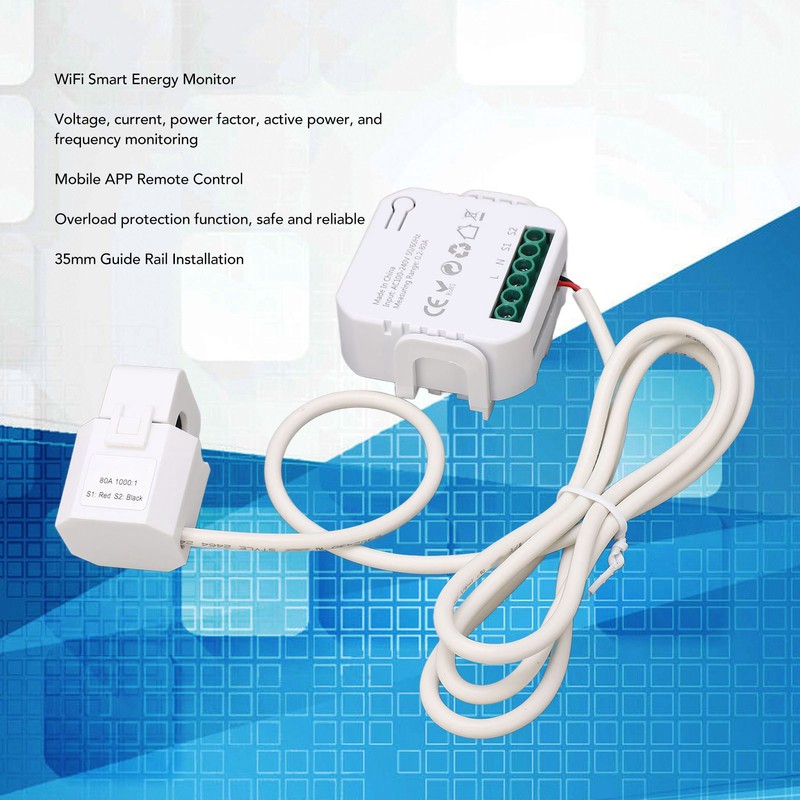 WiFi Energy Monitor Single Phase Smart Electricity Meter with Clamp