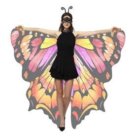 BluBoo Adult Butterfly Costume Plus Size Fairy Wings Cape Women Cosplay Butterfly Wings Shawl（Style-B009）