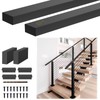 Gyykzz 4FT Stainless Steel 304 Handrail Black 2Pack, Rectangular Handrail