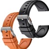 Black/Orange Easy Swapping Quick-Release FKM Rubber Watch Straps Set of