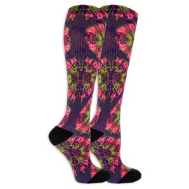 Dr. Scholl's Women's Graduated Compression Tie-Dye 2 Pair Pack, Pink Assorted, Women's Shoe Size: 4-10