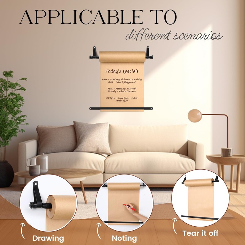 Vicenpal 15.5 Inch Retractable Kraft Paper Roll Holder Dispenser Wall