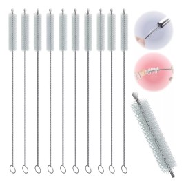 Veraly Cepillo Lavar Popotes Acero Inoxidable Re-usable 10pz Full