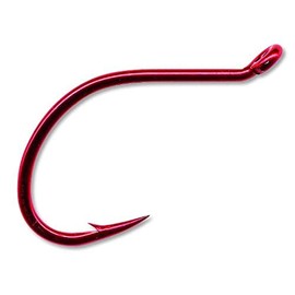 Mustad Ultra Point Dropshot Turned Up Eye Wide Gap Hook (Pack of 6), Red, Size 2