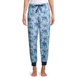 Richard Leeds Women's Lilo and Stitch Jogger Style Cuffed Lounge Sleep Pants (X-Large) Aqua