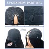 Pobokix Yaki Straight V Part Wigs Human Hair with Drawstring