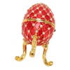 Egg Shaped Trinket Box Zinc Alloy Hinged Jewelry Ring Holder