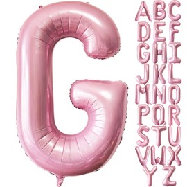 Pink Letter G Balloons - 40 Inch Pastel Pink Letter Balloons G Foil Mylar Helium for Birthday Party Supplies Anniversary Event Celebration Decorations Alphabet G