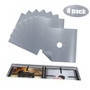 Operitacx 8-piece Silver Hob Stovetop Liners Gas Range Protectors Non-stick