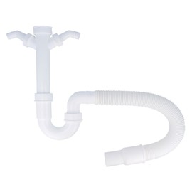 tecuro 1 1/2 Inch Sink Siphon Flexible Shortenable Drain Hose DN40/50 Odour Trap Drain Fitting Kitchen
