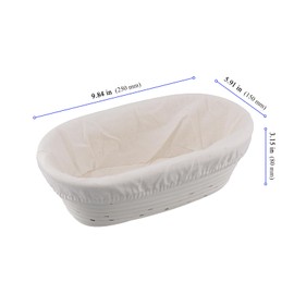 YUENPUN 3 Stück 25 cm Brot-Banneton-Gärkörbe, ovale Rattan-Sauerteig-Gärkörbe mit Leinen-Auskleidung für Kunsthandwerk, Backen, Heimgebrauch