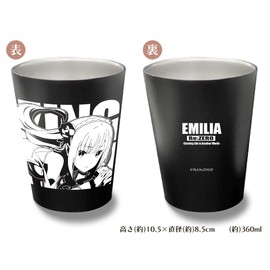Two-Dimensional Cospa Re:Zero - Starting Life in Another World Emilia Thermo Tumbler, Black, Approx. H 4.1 x Φ3.3 inches (10.5 x 8.5 cm), Stainless Steel