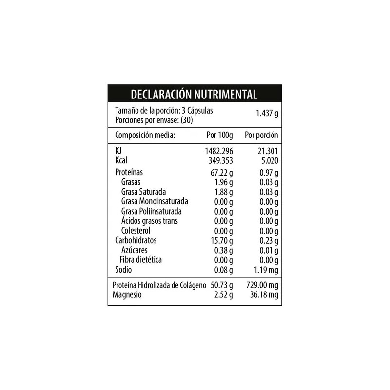 Colageno Hidrolizado. 90 Caps. Nt Nutrition. Sabor Natural
