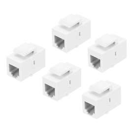 MECCANIXITY 5 Pack Cat 3 Ethernet Coupler, RJ11 Cat3 Coupler Jacks Female to Female Ethernet Adapter, White