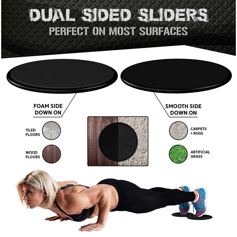 LJ-EXPLOSIVE 2 Pack Deslizamiento Discos Core Sliders, Doble Cara Uso