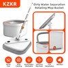 KZKR Spin Square mop and Bucket System with Wringer Set