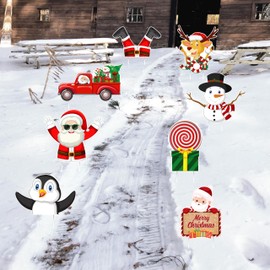 Christmas Decorations Outdoor Yard Sign Stakes, Christmas Truck Santa Joy Reindeer Xmas Walkway Props, Yard Garden Lawn Holiday Party Decor, VP3875