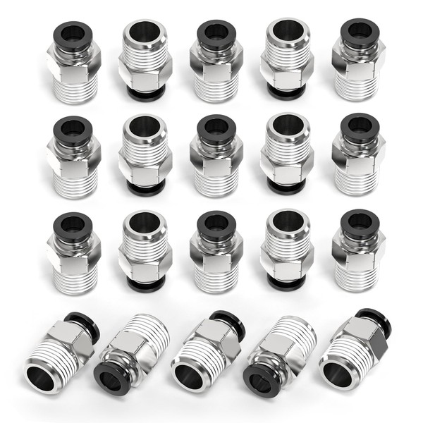 ERGAOBOY 20 Pcs Male Straight 12MM Tube OD x 1/2"
