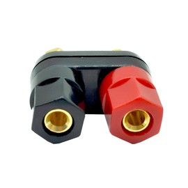 Double Row Banana Socket,Traovien Banana Plugs One Couple, Terminals Red Black Connector Amplifier Terminal Binding Post Power Amplifier Dual Copper 2-Way Banana Plug Jack(2Pcs)