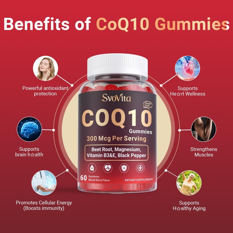 CoQ10 Gummies 300mg - Co Q 10 Supplement with Beet