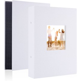 Miaikoe Photo Album 6x4 300 Pockets Slip in Large Capacity Album for Family Wedding Anniversary Linen Album Book Holds 300 Horizontal 10x15cm Photos(300 Pockets, White)