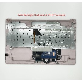 Replacement Upper Case Palmrest for HP 17T-by 17Z-CA 17-by 17-CA Laptop Backlight Keyboard Assembly Top Cover Touchpad US Layout L28089-001 Tranquil Pink