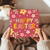 RED OCEAN Floral Easter Card, Cute Easter Card, Happy, Greetings,