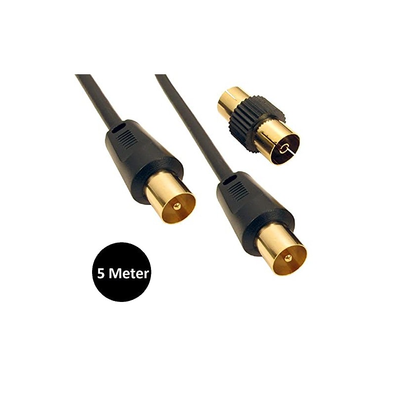 SSL Satellites 5 Meter 3C-2V Black Cable TV Aerial Lead