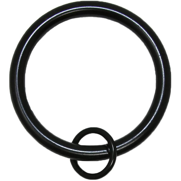 Urbanest Solid Metal Window Drapery Curtain Panel Ring with Eyelet, 1.5" Inner Diameter, Fits Up to 1.25" Rod, Set of 28 - Black