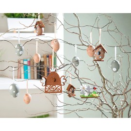 infactory Decorative Easter eggs: 13-piece Easter decoration set for hanging, in wooden storage box (decorative Easter eggs)