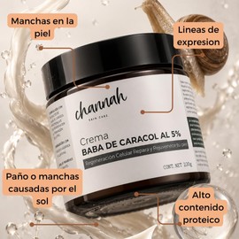 Crema de Baba de Caracol Con colágeno, Elastina, Alantoína, Ácido Glicólico y Extracto Proteico de baba de caracol al 5% Una fusión poderosa para una piel renovada, suave y rejuvenecida.