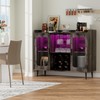 Hyomdeck Liquor Cabinet Bar with Power Outlet & LED Light,