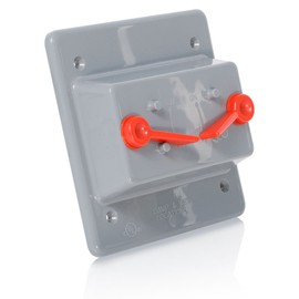 Leviton Weatherproof Switch Cover, 2-Gang, Vertical or Horizontal Mount, Plastic Enclosure, Gray, WP2S-GY Outdoor Outlet Cover