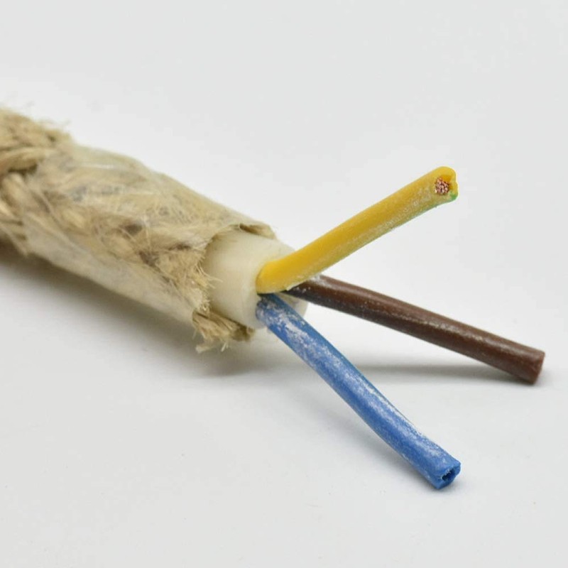 5 m Natural Jute Cable EF 3 x 0.75 mm²