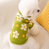 YOASONEK Flower Pattern Dog Knitted Sweaters, Turtleneck Cat Clothes Pullover