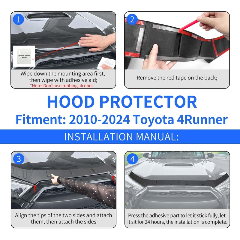 Titibett Hood Deflector Fits for 2010-2024 Toyota 4Runner Hood Protector